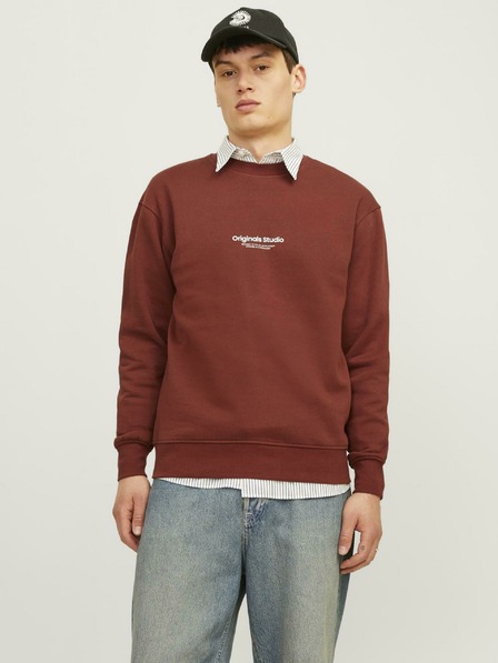 Jack & Jones Barna Jack & Jones JORVESTERBRO férfi kapucnis pulóver barna