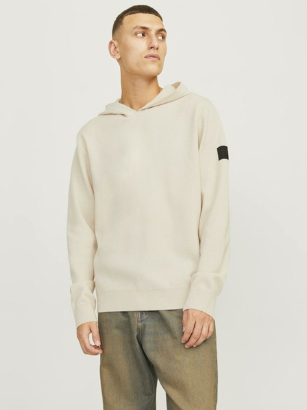 Jack & Jones Krém Férfi Jack & Jones Aero kapucnis pulóver krém színű