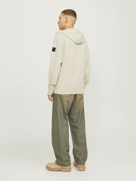 Jack & Jones Krém Férfi Jack & Jones Aero kapucnis pulóver krém színű