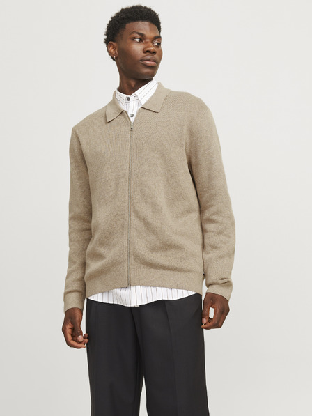 Jack & Jones Bézs férfi Jack & Jones Milano cipzáras pulóver Milano cipzáras pulóver