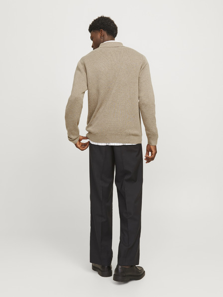 Jack & Jones Bézs férfi Jack & Jones Milano cipzáras pulóver Milano cipzáras pulóver