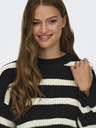 Jacqueline de Yong JDY Justy krém és fekete női csíkos pulóver JDY Justy krém és fekete női csíkos pulóver
