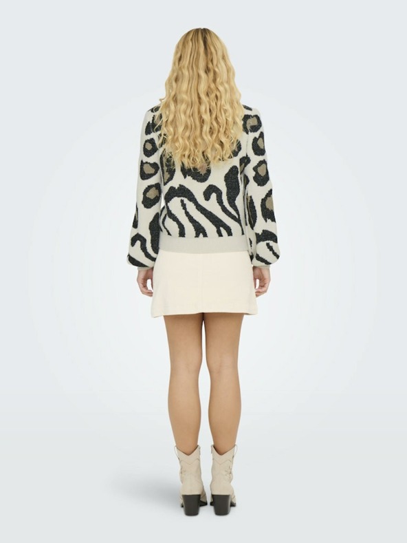 Jacqueline de Yong Bézs Női mintás pulóver JDY Lorraine