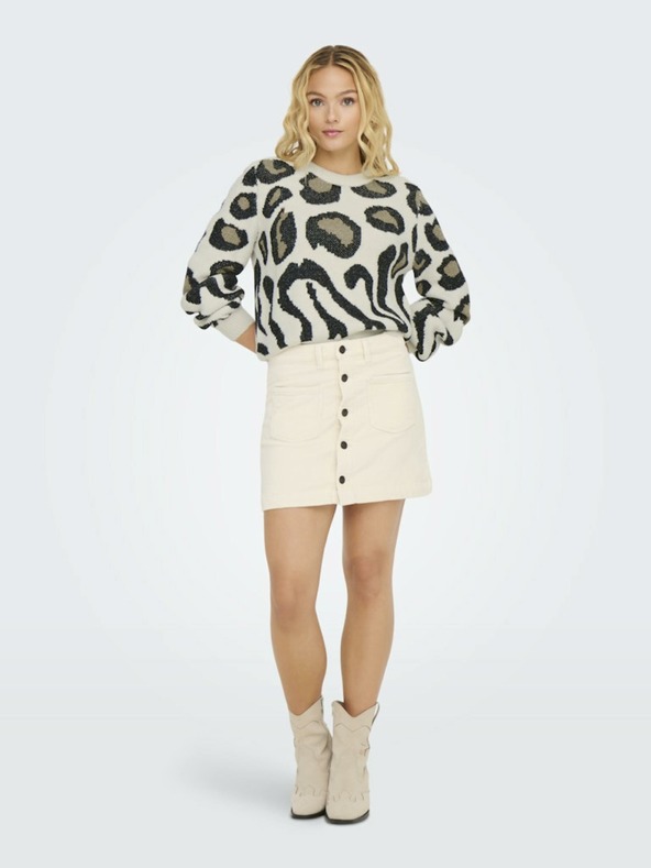 Jacqueline de Yong Bézs Női mintás pulóver JDY Lorraine