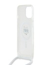 Karl Lagerfeld Karl Lagerfeld IML Crossbody Choupette Head Magsafe hátlap iPhone 15 készülékhez Átlátszó