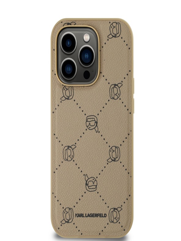 Karl Lagerfeld PU Karl Heads Pattern Magsafe hátlap iPhone 14 Pro Max Beige Karl Lagerfeld bézs színű iPhone 14 Pro Max bézs színű hátlapjához Karl Lagerfeld