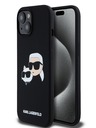 Karl Lagerfeld Folyékony szilikon Double Heads Magsafe hátlap iPhone 15 Pro Max fekete Karl Lagerfeld