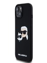 Karl Lagerfeld Folyékony szilikon Double Heads Magsafe hátlap iPhone 15 Pro Max fekete Karl Lagerfeld
