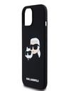 Karl Lagerfeld Folyékony szilikon Double Heads Magsafe hátlap iPhone 15 Pro Max fekete Karl Lagerfeld