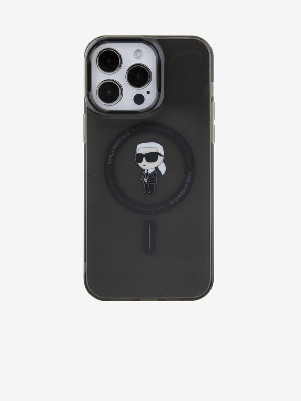 Karl Lagerfeld IML Ikonik MagSafe hátlap iPhone 15 Pro Max készülékhez Fekete Karl Lagerfeld