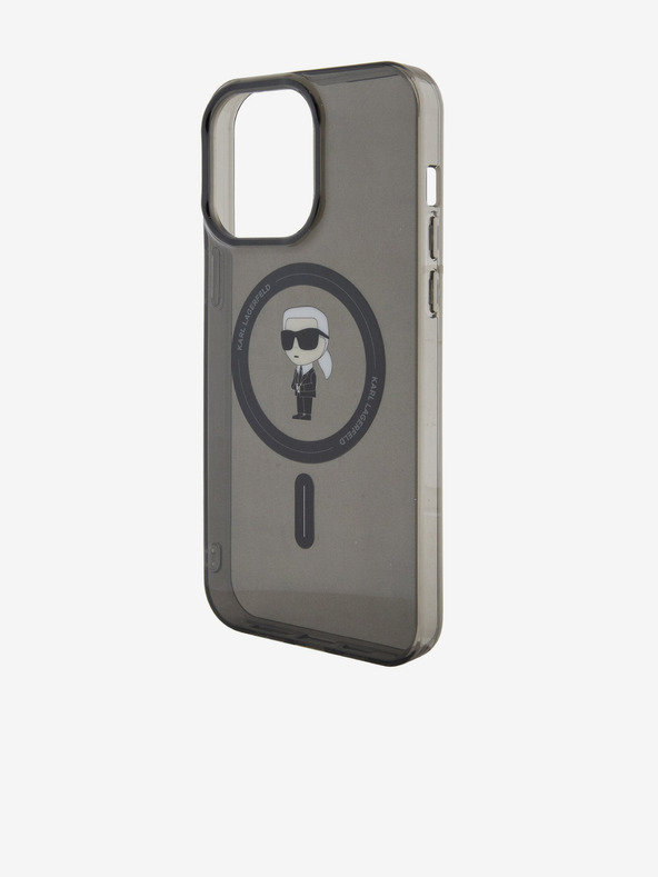Karl Lagerfeld IML Ikonik MagSafe hátlap iPhone 15 Pro Max készülékhez Fekete Karl Lagerfeld