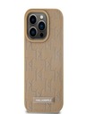 Karl Lagerfeld PU bőr monogramos fém logós MagSafe hátlap iPhone 14 Pro Max bézs Karl Lagerfeld bézs színű iPhone 14 Pro Max készülékhez Karl Lagerfeld