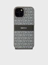 DKNY PU bőr ismétlődő mintás tonális csíkos hátlap iPhone 15 bézs színű DKNY iPhone 15-hez