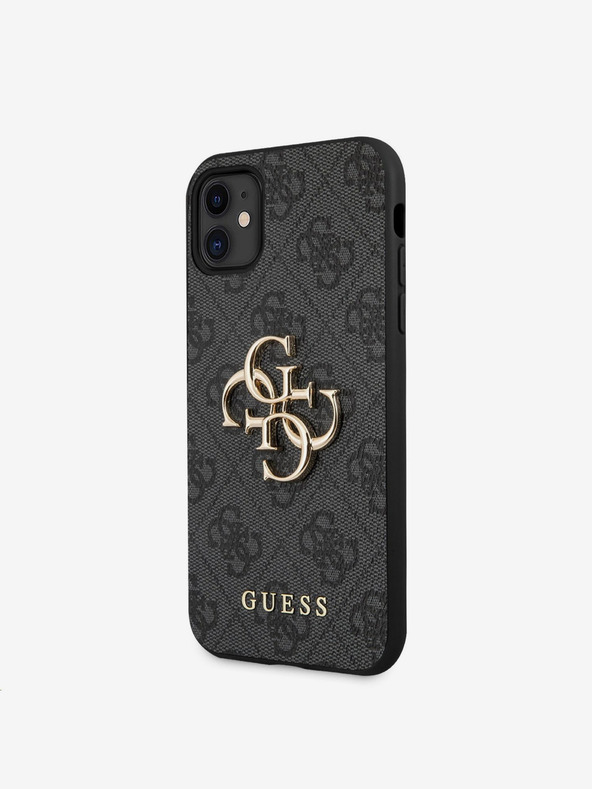 Guess Guess PU 4G fém logós hátlap iPhone 11 készülékhez Szürke