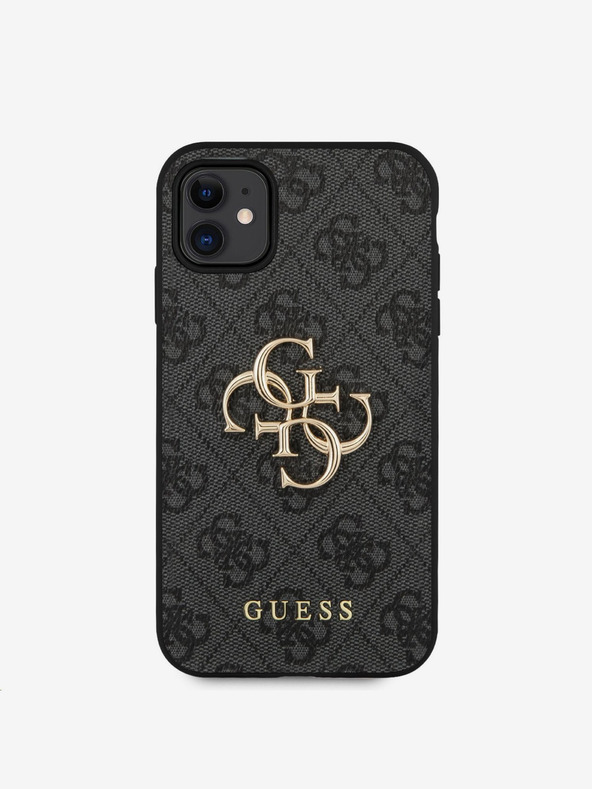 Guess Guess PU 4G fém logós hátlap iPhone 11 készülékhez Szürke