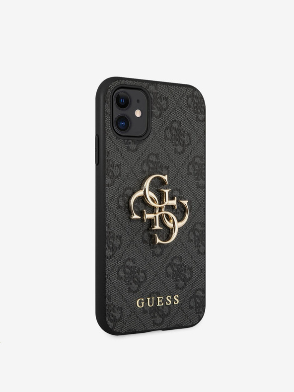Guess Guess PU 4G fém logós hátlap iPhone 11 készülékhez Szürke