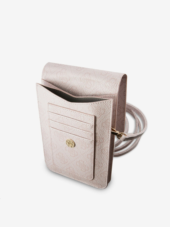 Guess Guess PU 4G fém logós telefontáska rózsaszín