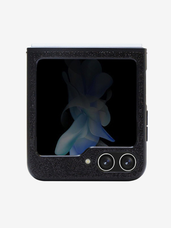 Guess Guess PC/TPU csillámpelyhek fém logós hátlap Samsung Galaxy Z Flip 5 fekete