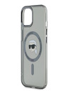 Karl Lagerfeld Karl Lagerfeld IML Karl Karl Head IML Karl Head fémkeretes MagSafe hátlap iPhone 15 készülékhez Fekete