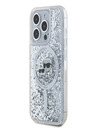 Karl Lagerfeld Karl Lagerfeld Liquid Glitter Karl és Choupette Feads MagSafe hátlapi borító az iPhone 15 Pro készülékhez Átlátszó