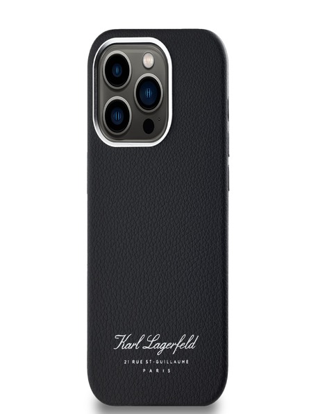 Karl Lagerfeld Szemcsés PU Hotel RSG hátlap iPhone 14 Pro Fekete Karl Lagerfeld Karl Lagerfeld