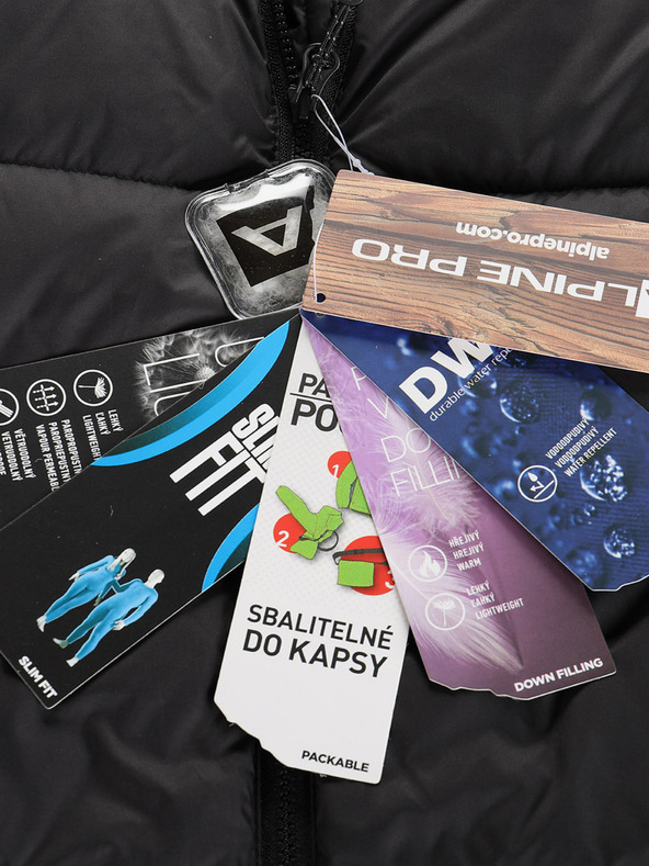 ALPINE PRO Férfi téli pehelypaplan dwr dzseki ALPINE PRO ROGIT fekete