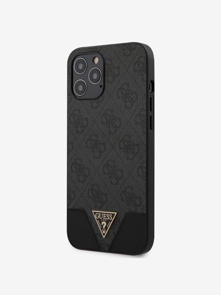 Guess Guess PU 4G háromszög hátlap iPhone 12 Pro Max 6.7 szürke