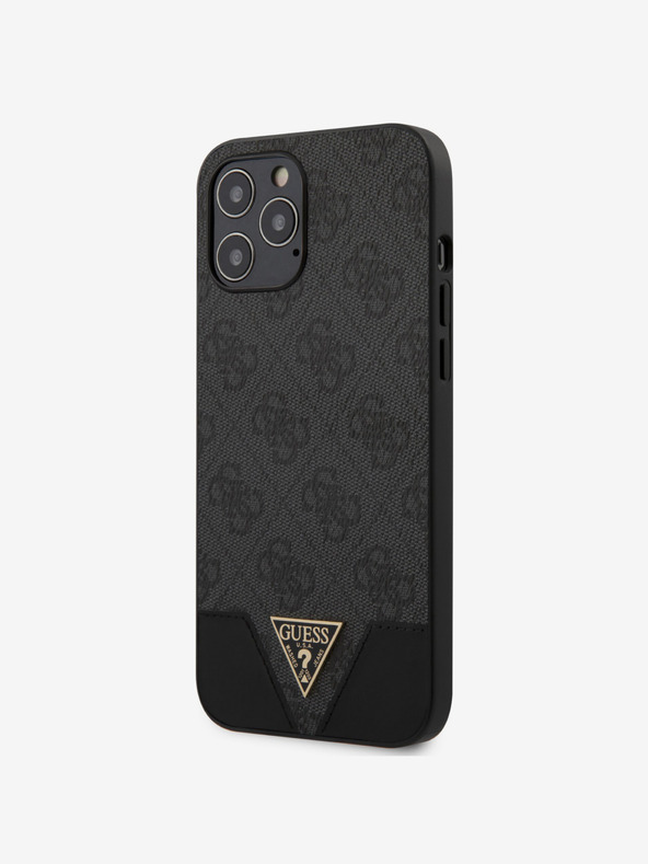 Guess Guess PU 4G háromszög hátlap iPhone 12 Pro Max 6.7 szürke
