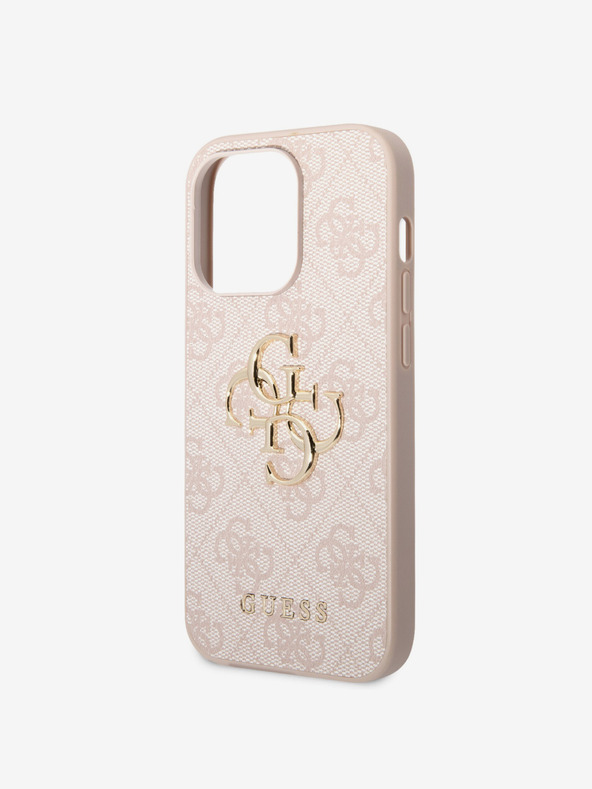 Guess Guess PU 4G fém logós hátlap iPhone 15 Pro Max rózsaszínű iPhone 15 Pro Max készülékhez