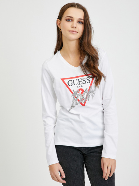 Guess Fehér Női hosszú ujjú póló Guess Icon