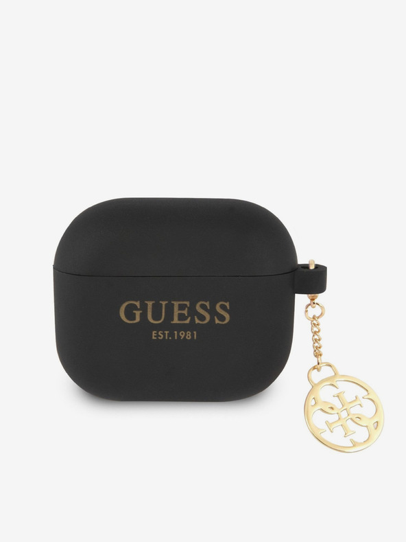 Guess Guess 4G Charm szilikon tok az AirPods 3 készülékhez Fekete