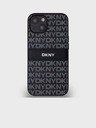 DKNY PU bőr ismétlődő mintás, tónusos csíkos hátlap iPhone 14-hez Fekete DKNY