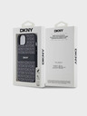 DKNY PU bőr ismétlődő mintás, tónusos csíkos hátlap iPhone 14-hez Fekete DKNY