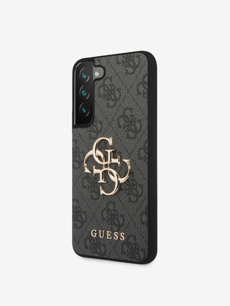Guess PU 4G Metal Logo Zadní Kryt pro Samsung Galaxy S23 Grey Telefontok