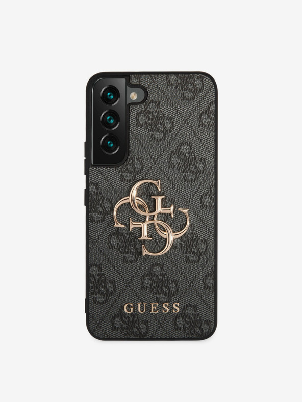 Guess PU 4G Metal Logo Zadní Kryt pro Samsung Galaxy S23 Grey Telefontok