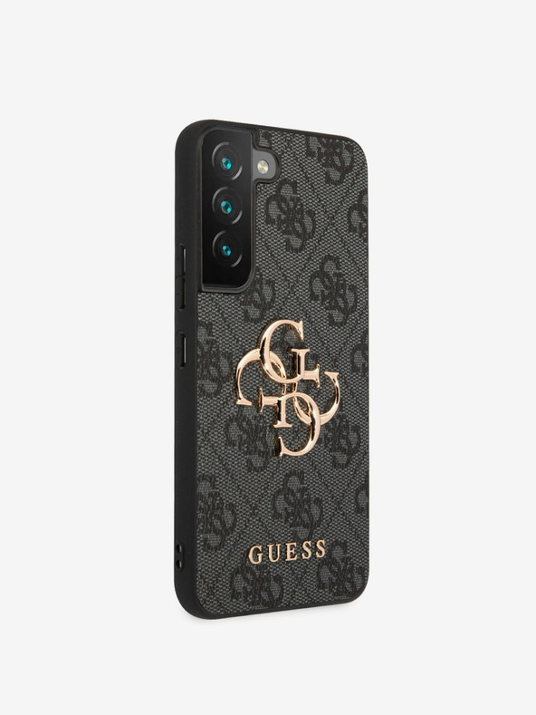 Guess PU 4G Metal Logo Zadní Kryt pro Samsung Galaxy S23 Grey Telefontok