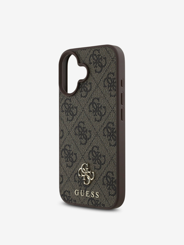 Guess Guess PU 4G kis fém logós MagSafe hátlap iPhone 16 készülékhez Barna