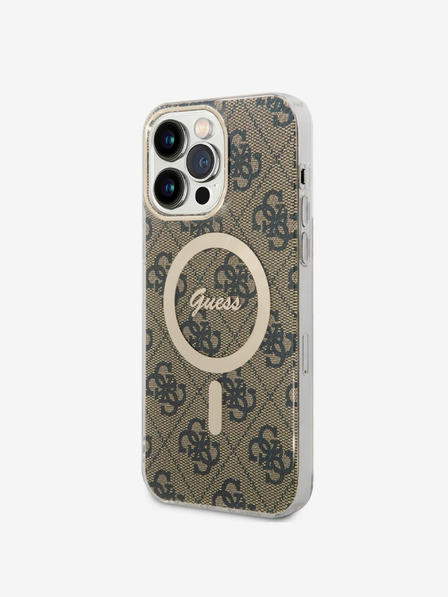 Guess Guess IML 4G MagSafe hátlap iPhone 14 Pro Max készülékhez Barna
