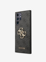 Guess PU 4G Metal Logo Zadní Kryt pro Samsung Galaxy S23 Ultra Grey Telefontok