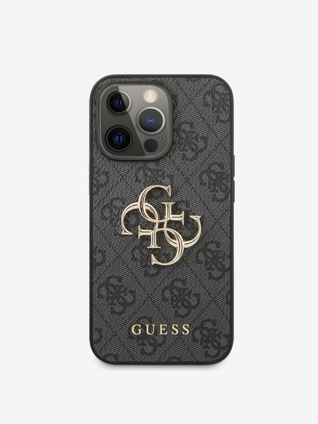Guess Guess PU 4G fém logós hátsó borító iPhone 13 Pro Max szürke modellhez