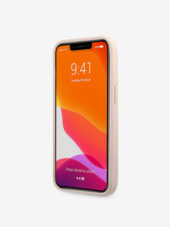Guess Guess PU 4G fém logós hátsó borító iPhone 13 Pro rózsaszínű készülékre