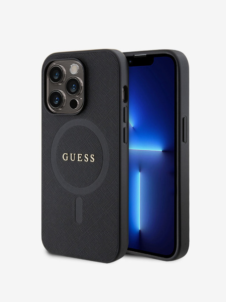 Guess PU Saffiano MagSafe Zadní Kryt pro iPhone 15 Pro Black Telefontok