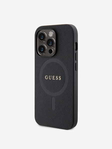 Guess PU Saffiano MagSafe Zadní Kryt pro iPhone 15 Pro Black Telefontok