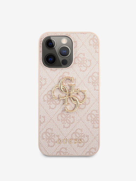 Guess Guess PU 4G fém logós hátlap az iPhone 13 Pro Max rózsaszínű iPhone 13 Pro Max készülékhez