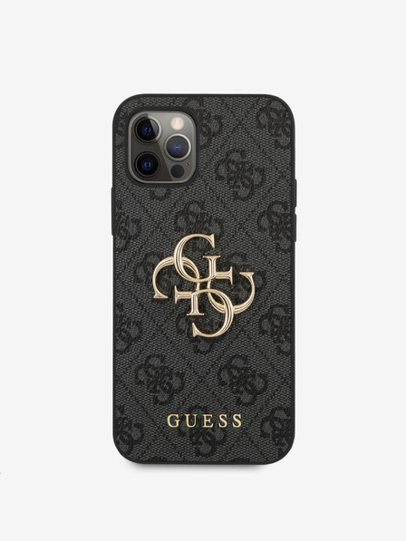Guess Guess PU 4G fém logós fém hátlap iPhone 12 Pro Max szürke táskához
