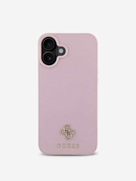 Guess Guess PU szemcsés 4G kis fém logós MagSafe hátlap iPhone 16-hoz Rózsaszínű