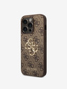Guess PU 4G Metal Logo Zadní Kryt pro iPhone 15 Pro Max Brown Telefontok