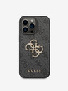 Guess Guess PU 4G fém logós hátlap iPhone 14 Pro készülékhez Szürke