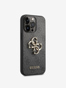 Guess Guess PU 4G fém logós hátlap iPhone 14 Pro készülékhez Szürke