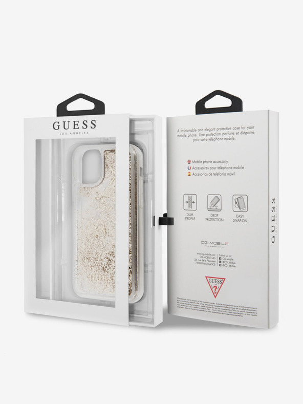 Guess Glitter Hearts Zadní Kryt pro iPhone 11 Gold Telefontok